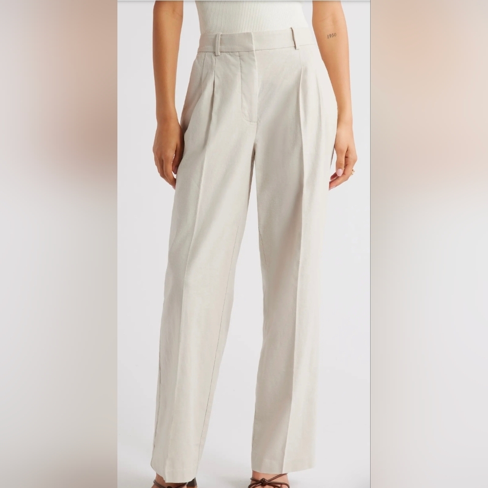 Open Edit Everyday Linen Blend Pants • Grey Moonbeam 2️⃣ - Picture 2 of 11